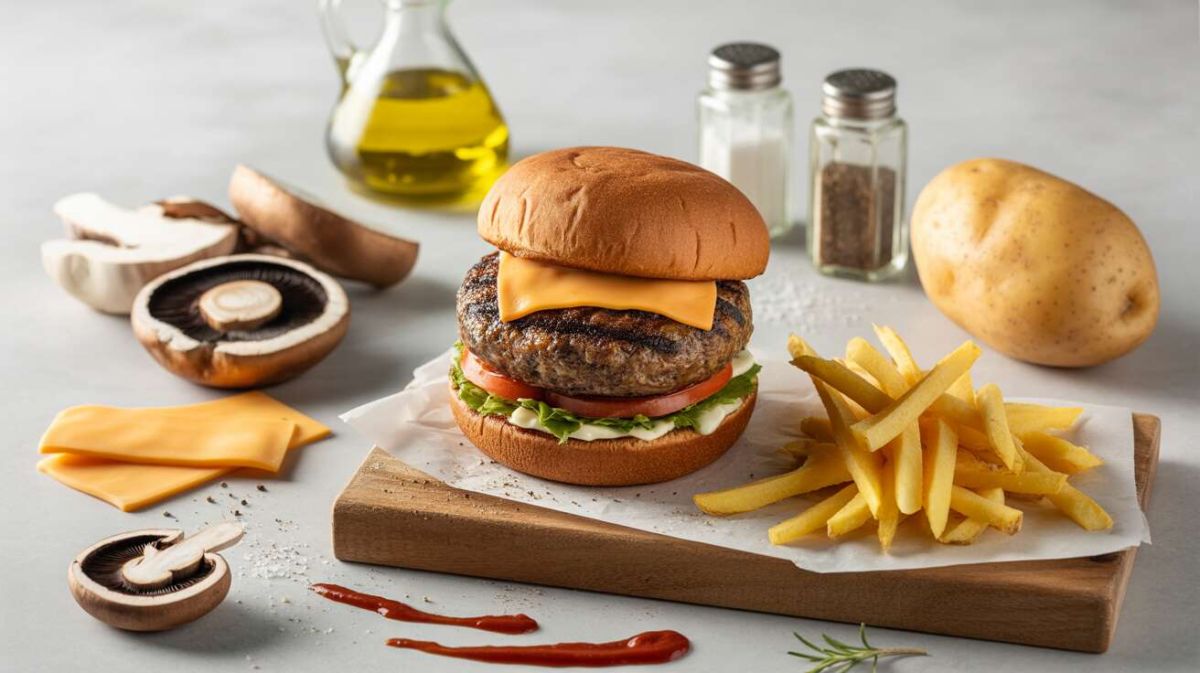 Découvrez le burger veggie parfait : portobello et cheddar à l'honneur