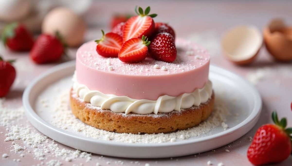 Préparez un bavarois aux fraises sur génoise