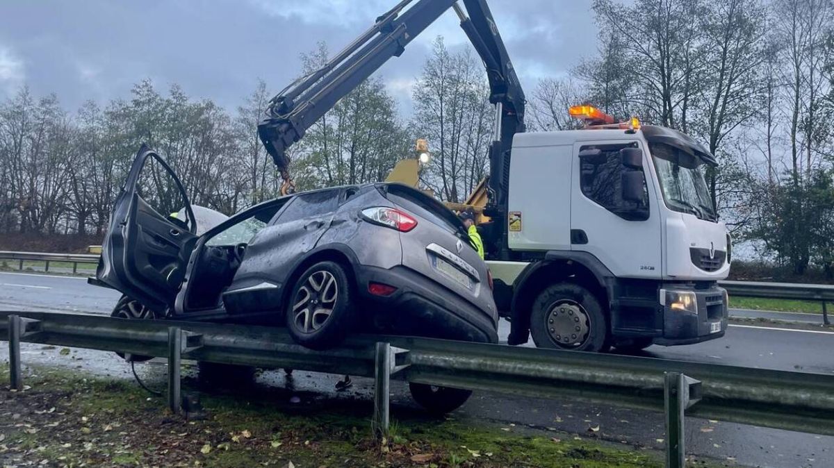 Accident spectaculaire sur la RN 24 : une mère et ses enfants s'en sortent bien