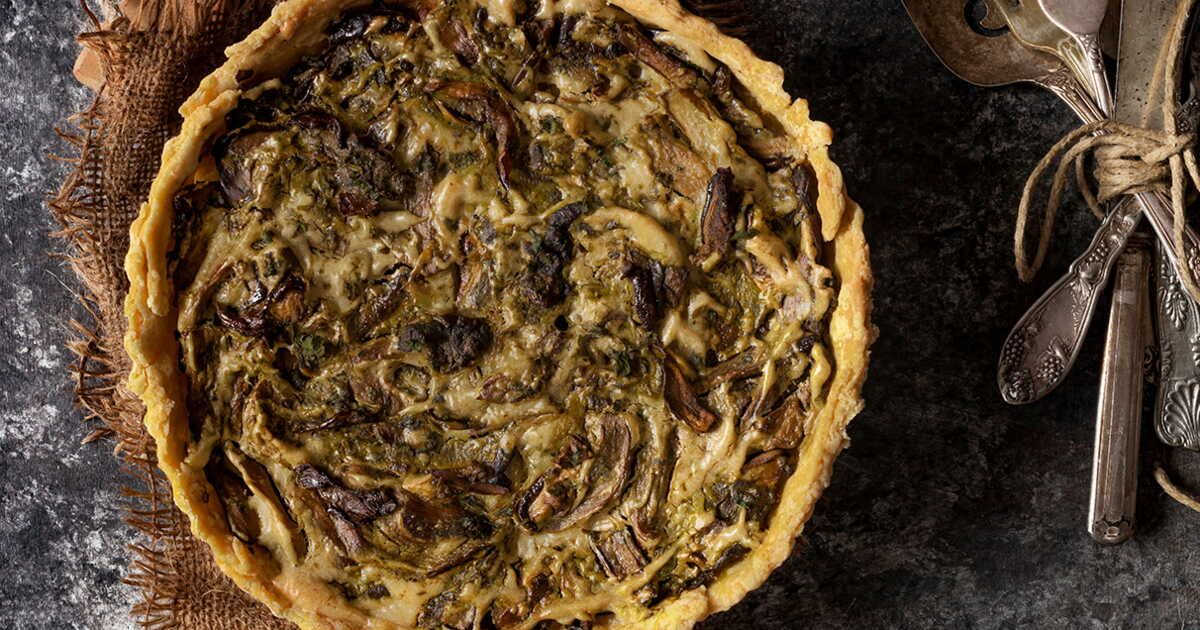 Redécouvrez la tarte aux champignons avec une touche croustillante