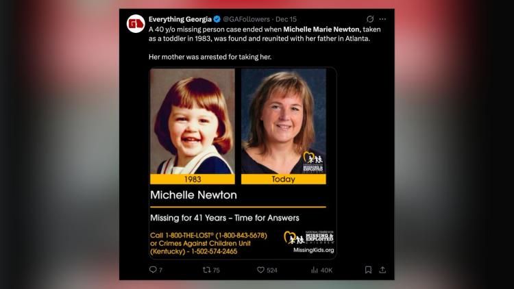 Une vie retrouvée : l'incroyable histoire de Michelle, disparue depuis 42 ans