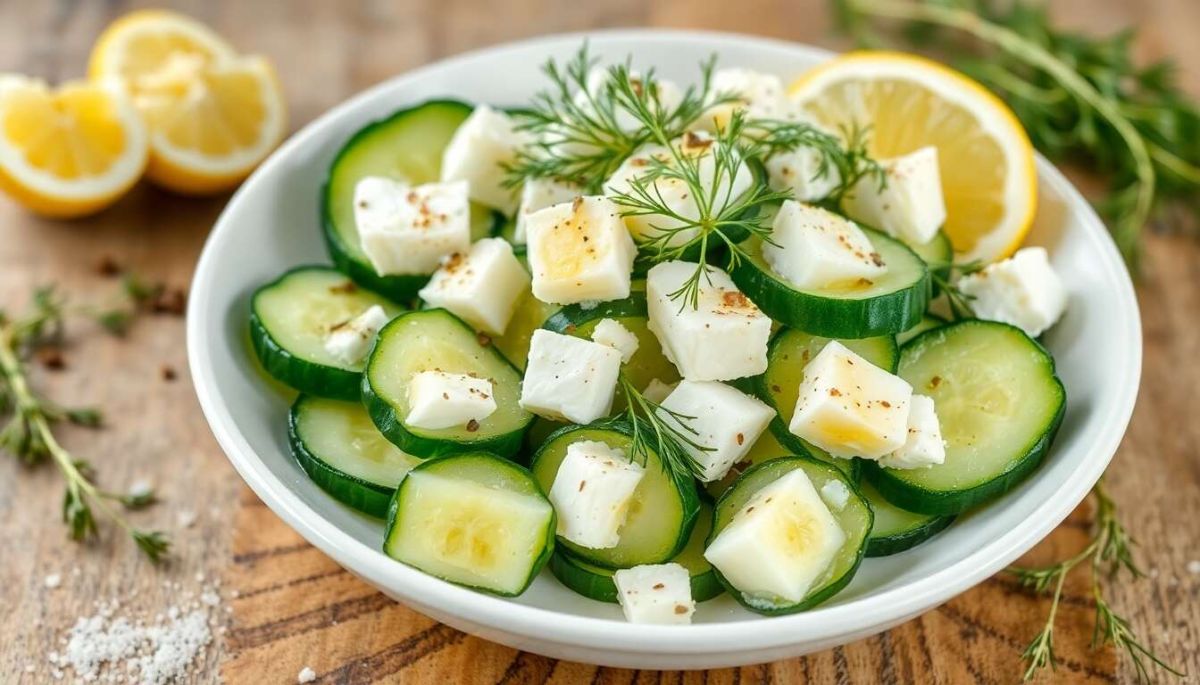 Une salade de concombre au fromage blanc pour l'été