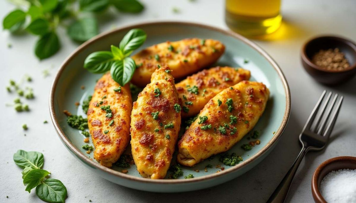 Des aiguillettes de poulet au pesto légères et savoureuses à l'airfryer