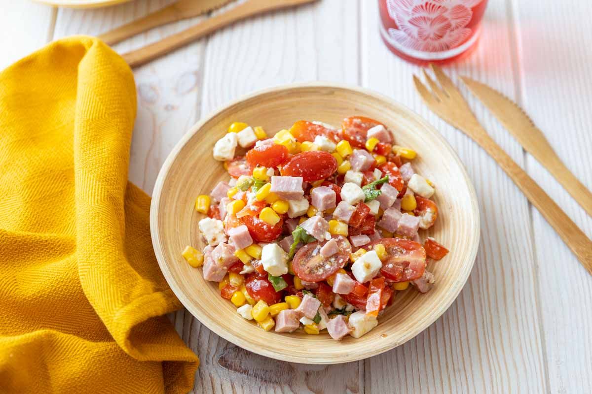 Salade de maïs au jambon