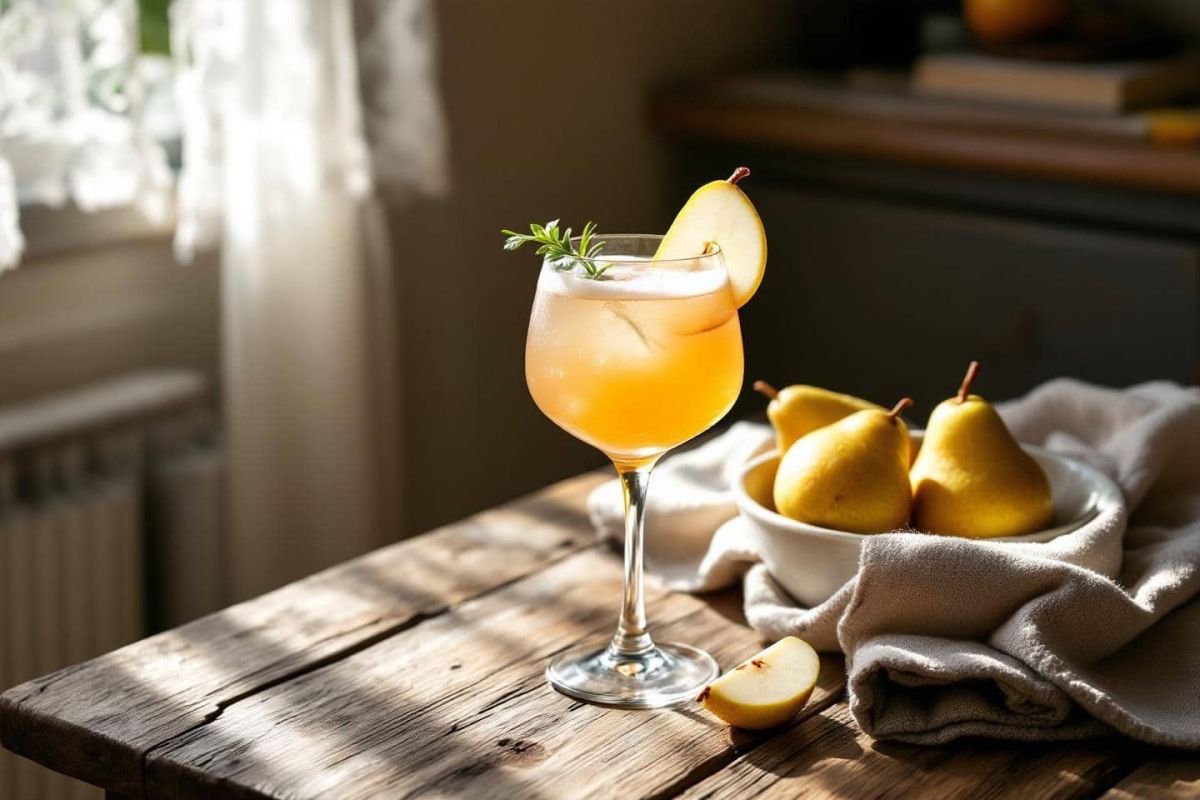 Dégustez un spritz poire Williams & verveine fraîche