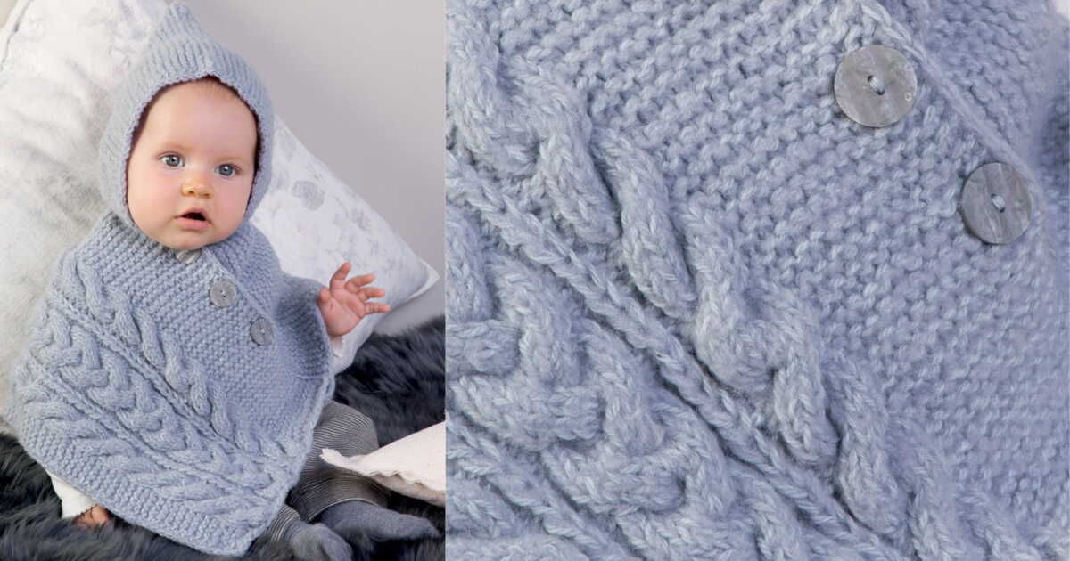 L'élégance intemporelle du poncho layette à torsades