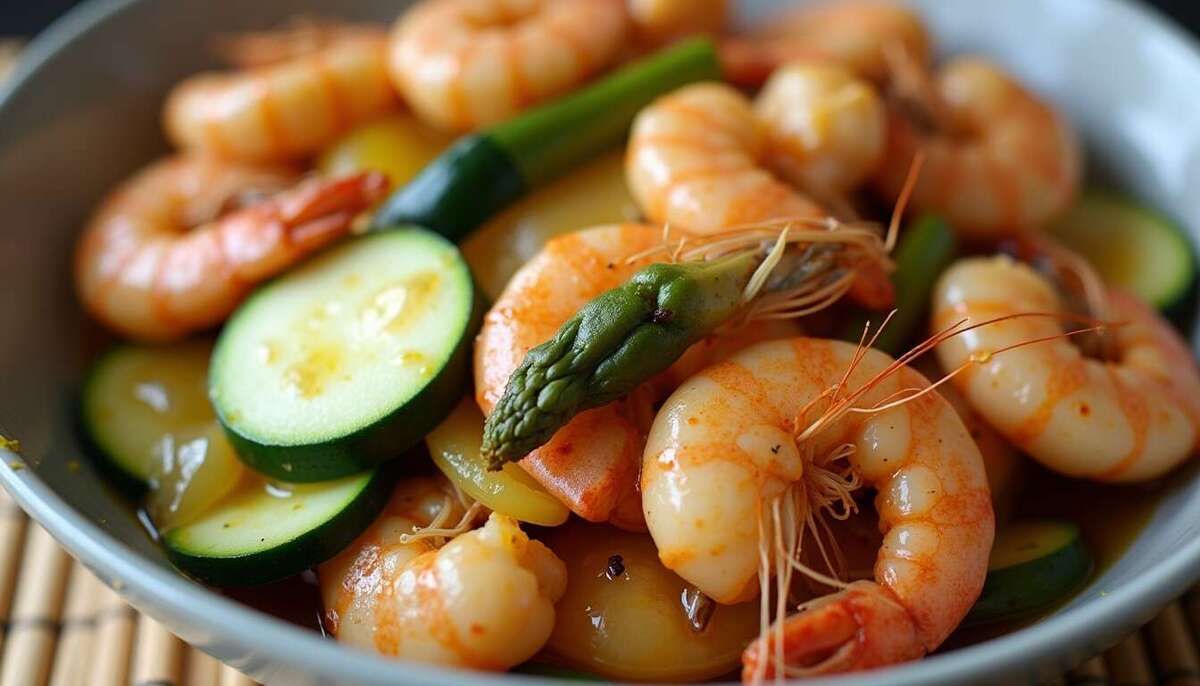 Un voyage gustatif ensoleillé avec des gambas grillées