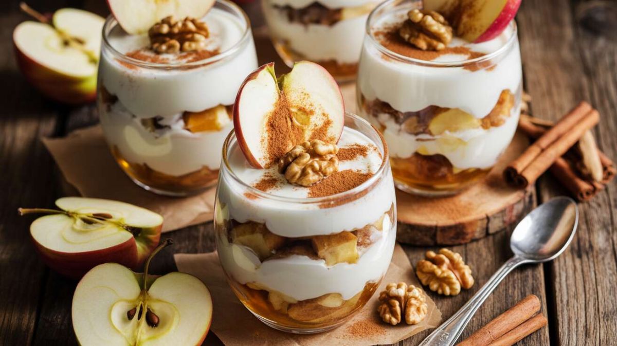 Verrines légères aux pommes et noix : une touche de tiramisu revisitée