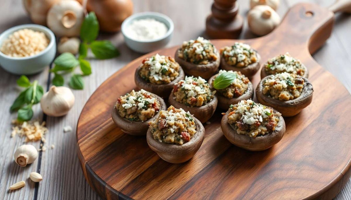 Découvrez la recette des champignons farcis végétariens à succès