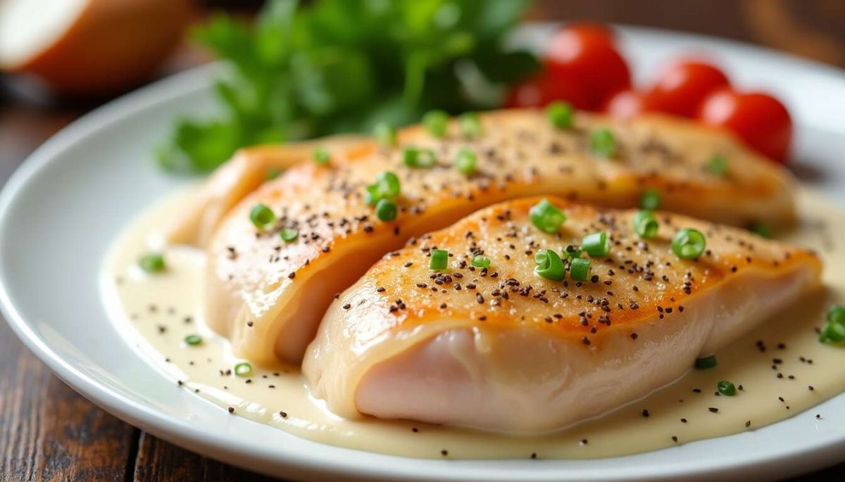 Une escalope de poulet irrésistible avec sauce crémeuse