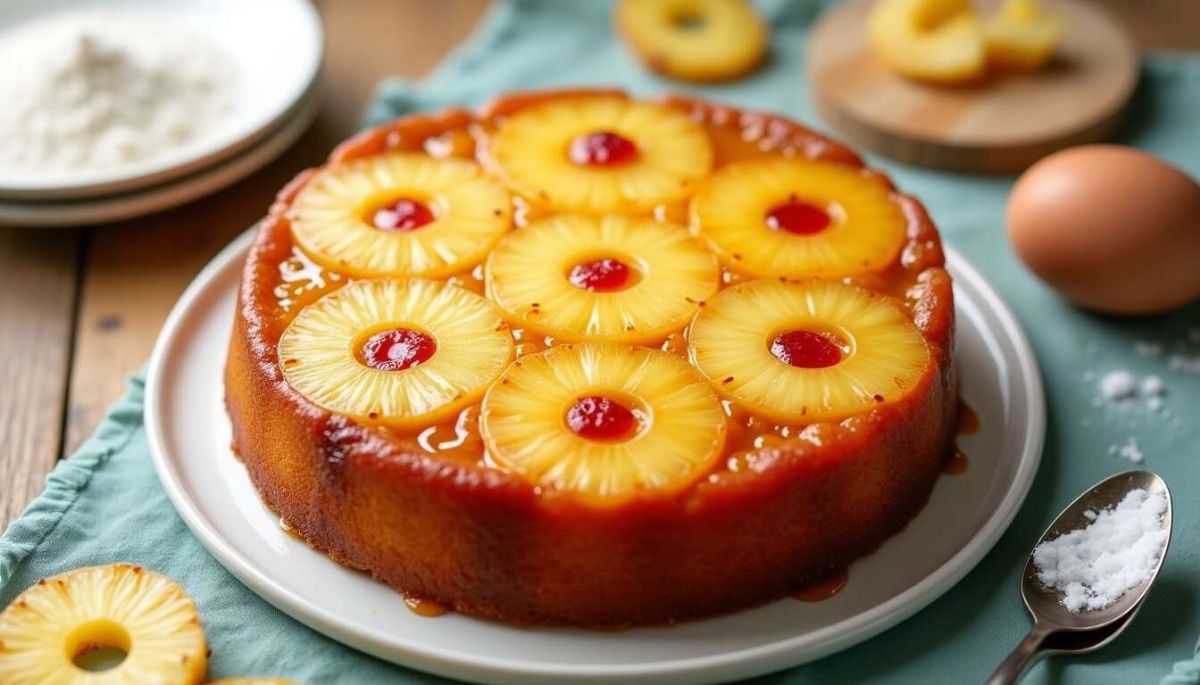 Un délice exotique : le gâteau renversé à l’ananas à adopter