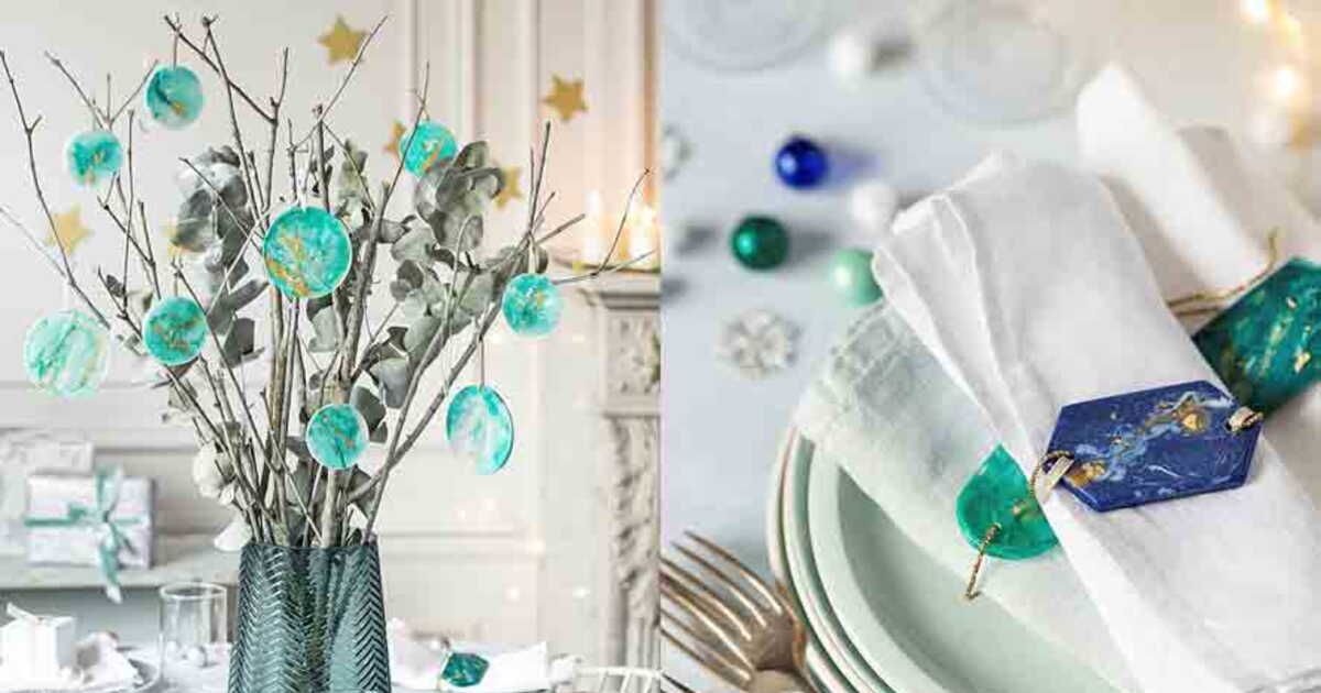 Créer une déco de table en résine pour un Noël inoubliable